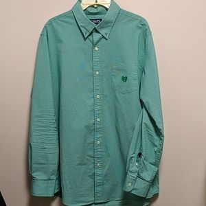 Chaps, Men's kelly green button down shirt.Sz L